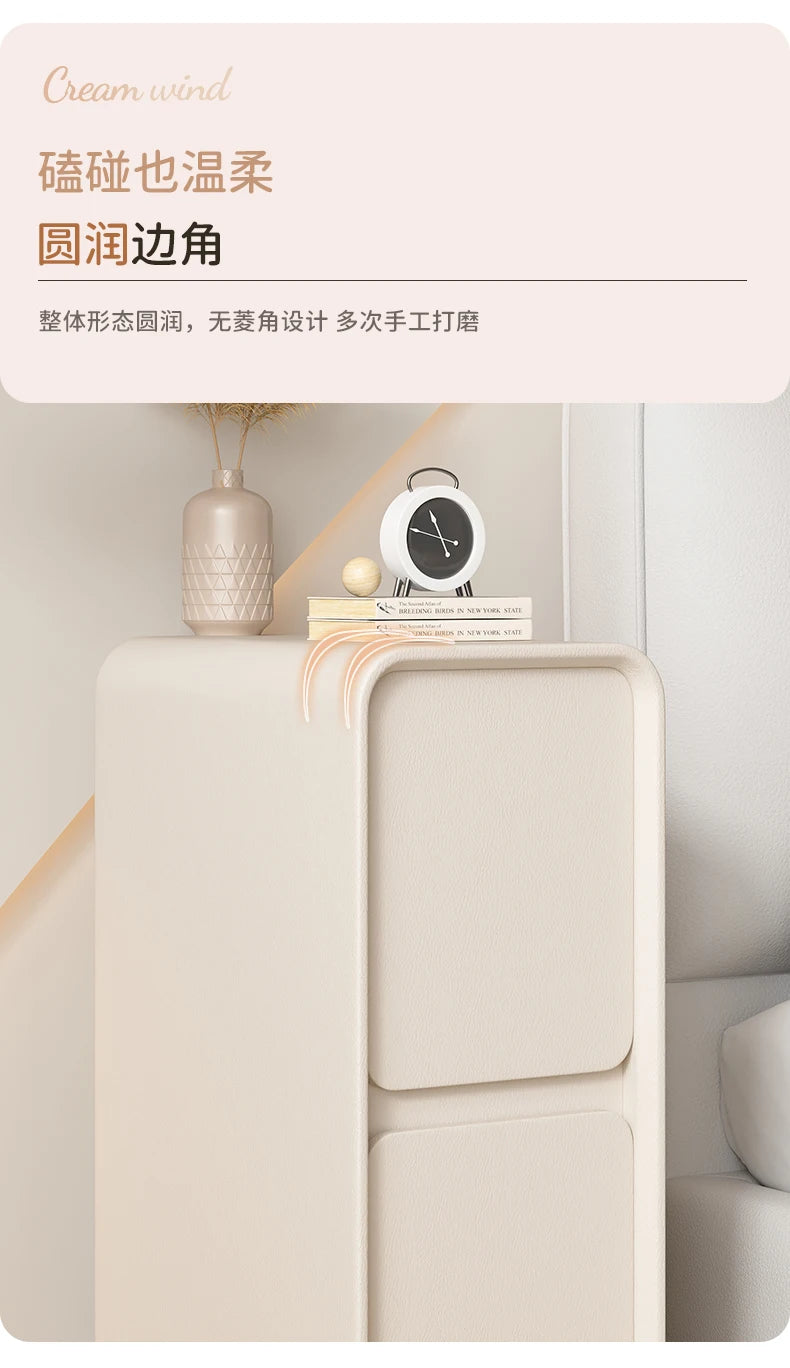 20cm French Modern Minimalist Style Bedside Table Small Ultra-narrow Gap Minimalist Mini Side Cabinet Home Furniture
