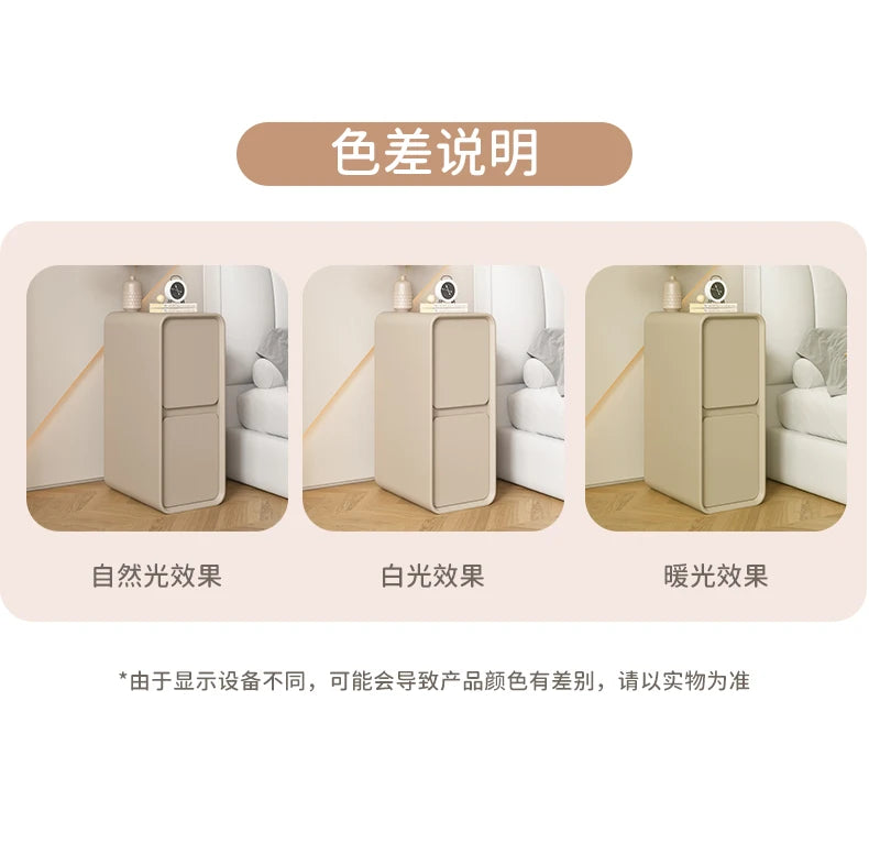20cm French Modern Minimalist Style Bedside Table Small Ultra-narrow Gap Minimalist Mini Side Cabinet Home Furniture