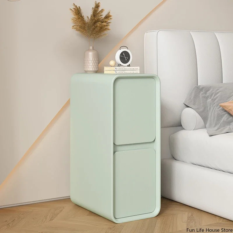 20cm French Modern Minimalist Style Bedside Table Small Ultra-narrow Gap Minimalist Mini Side Cabinet Home Furniture