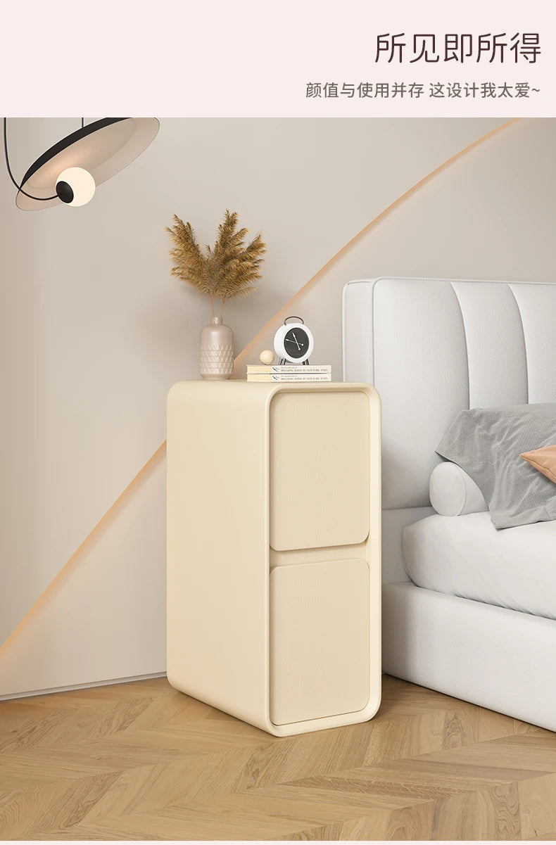 20cm French Modern Minimalist Style Bedside Table Small Ultra-narrow Gap Minimalist Mini Side Cabinet Home Furniture