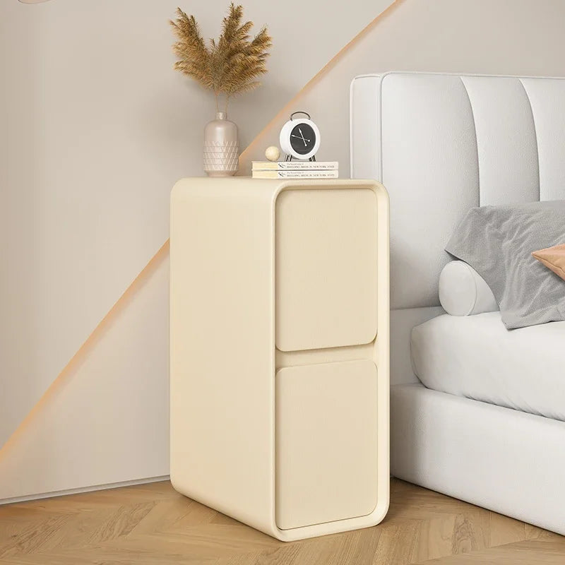 20cm French Modern Minimalist Style Bedside Table Small Ultra-narrow Gap Minimalist Mini Side Cabinet Home Furniture