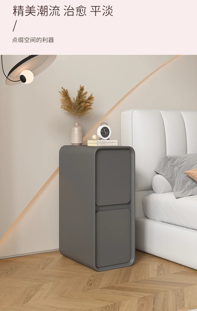 20cm French Modern Minimalist Style Bedside Table Small Ultra-narrow Gap Minimalist Mini Side Cabinet Home Furniture