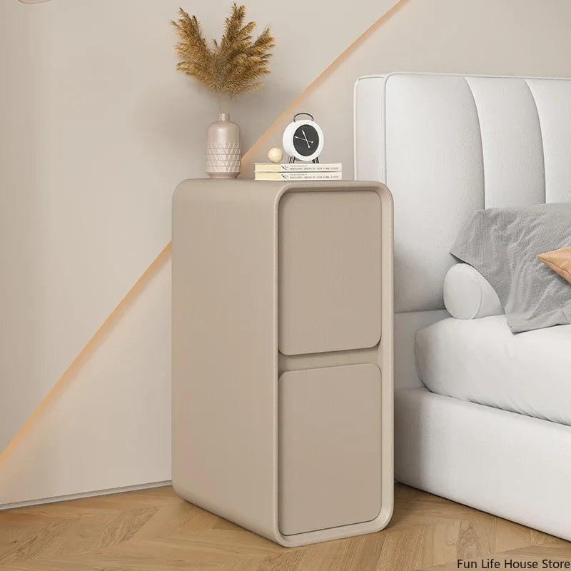 20cm French Modern Minimalist Style Bedside Table Small Ultra-narrow Gap Minimalist Mini Side Cabinet Home Furniture