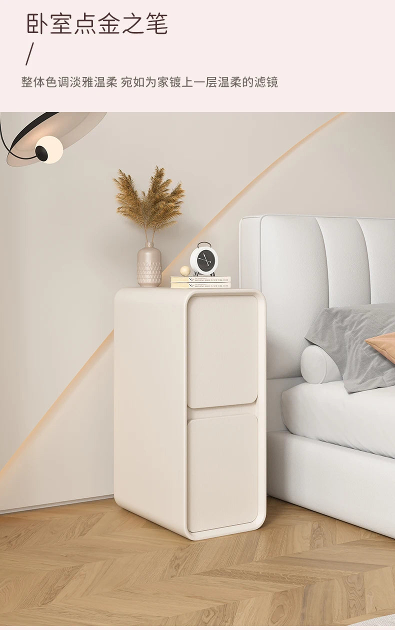20cm French Modern Minimalist Style Bedside Table Small Ultra-narrow Gap Minimalist Mini Side Cabinet Home Furniture