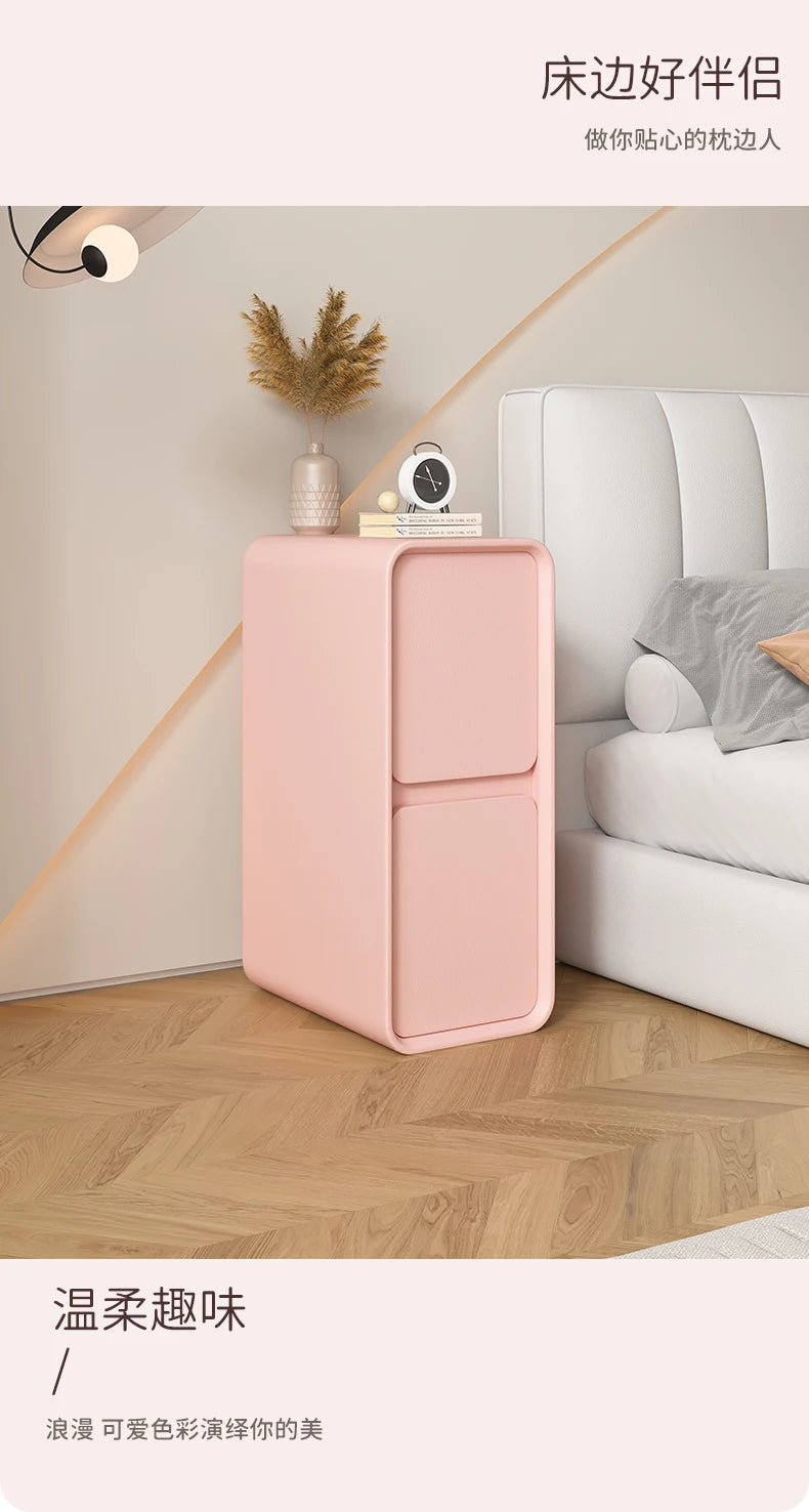 20cm French Modern Minimalist Style Bedside Table Small Ultra-narrow Gap Minimalist Mini Side Cabinet Home Furniture