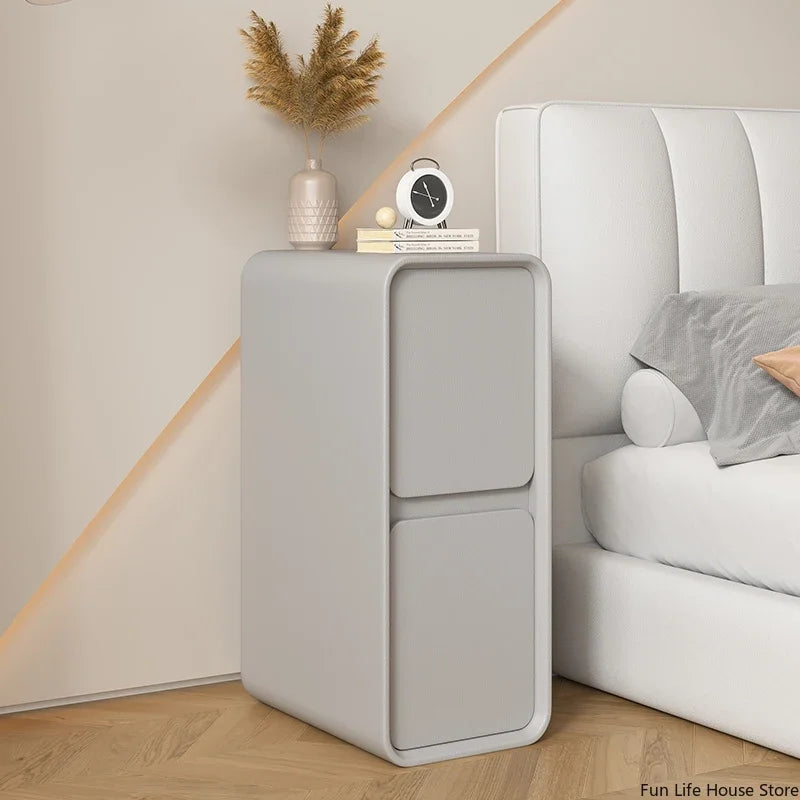 20cm French Modern Minimalist Style Bedside Table Small Ultra-narrow Gap Minimalist Mini Side Cabinet Home Furniture