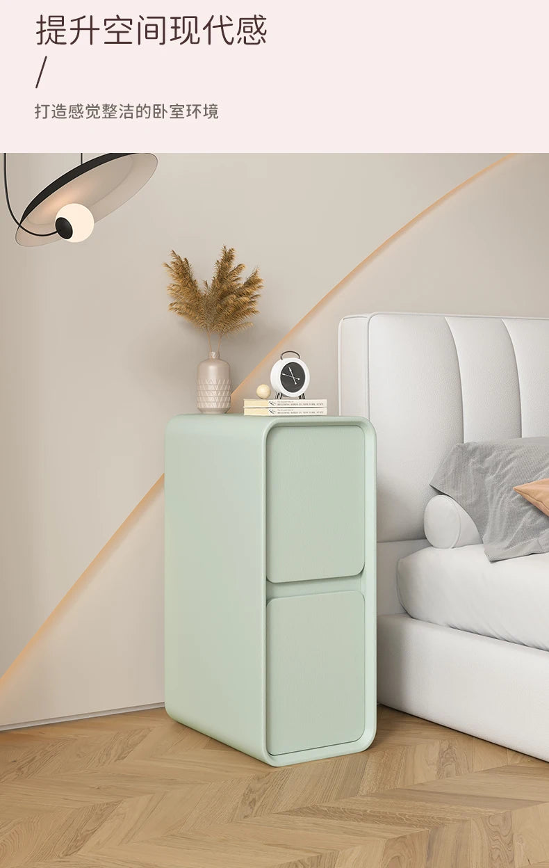 20cm French Modern Minimalist Style Bedside Table Small Ultra-narrow Gap Minimalist Mini Side Cabinet Home Furniture