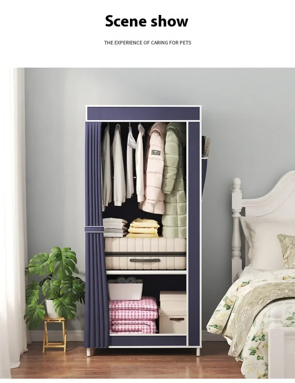 Assembly Closet for Clothes Storage Cabinet Wardrobes Magalu Store Sofa Bed Couch Mirrored Couple Clothes Guard Dressers Shoe
