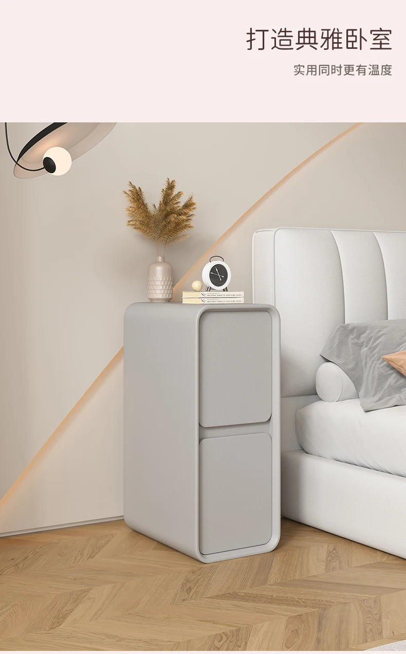 20cm French Modern Minimalist Style Bedside Table Small Ultra-narrow Gap Minimalist Mini Side Cabinet Home Furniture